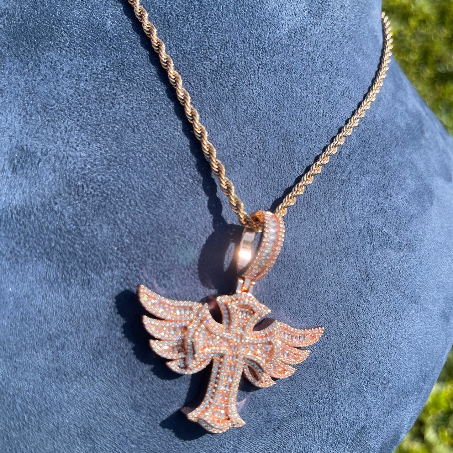 Bling "Winged Cross" Pendant