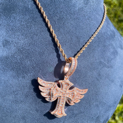 Bling "Winged Cross" Pendant