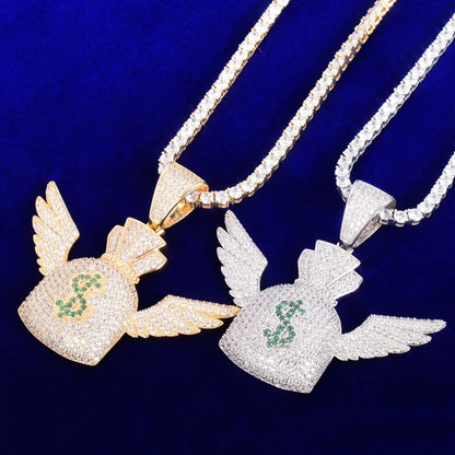Bling "Flying Money Bag" Pendant