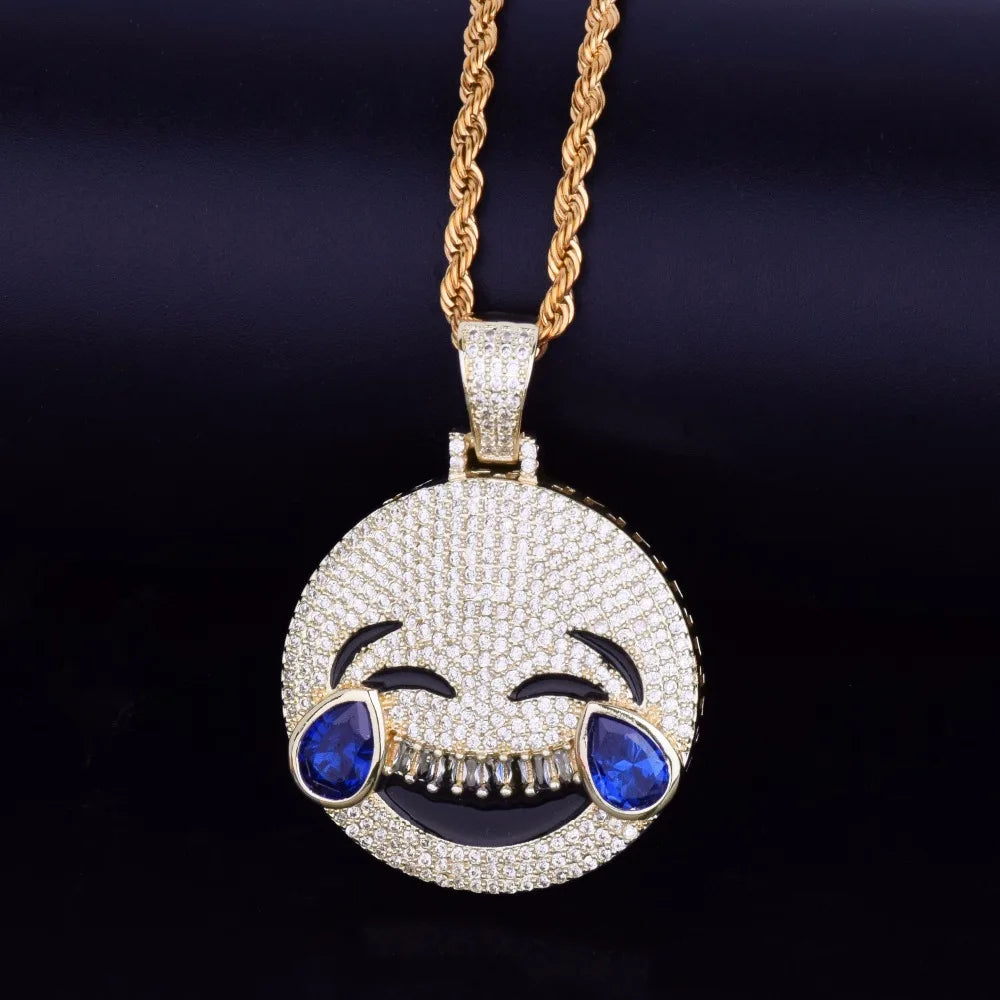 Bling "Laughing Emoji" Pendant II