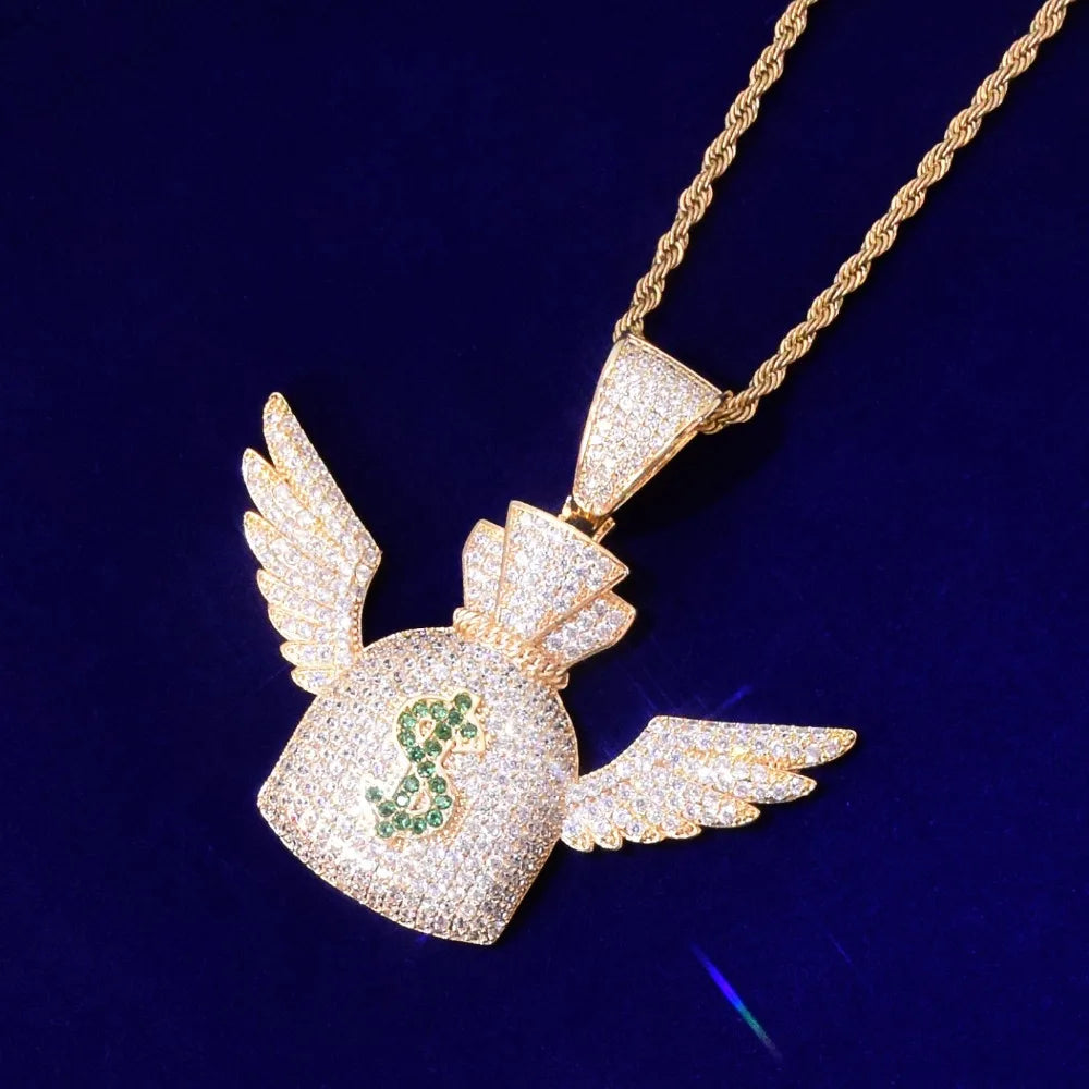 Bling "Flying Money Bag" Pendant