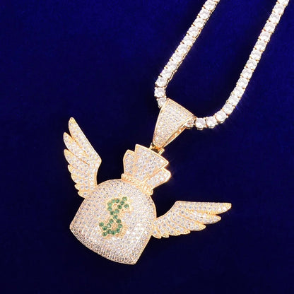 Bling "Flying Money Bag" Pendant