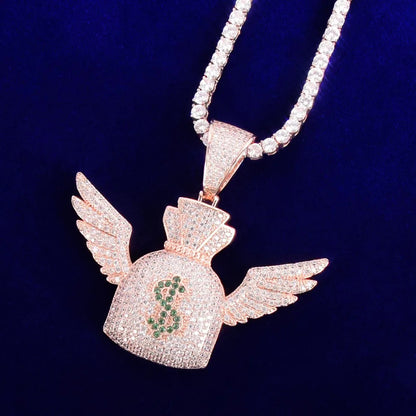 Bling "Flying Money Bag" Pendant