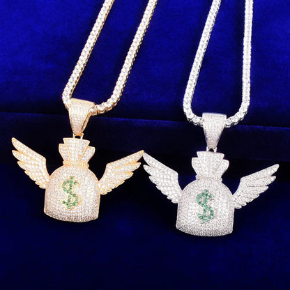 Bling "Flying Money Bag" Pendant