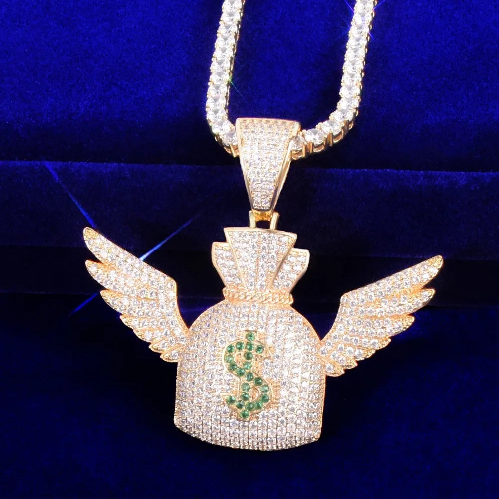 Bling "Flying Money Bag" Pendant