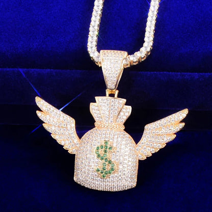 Bling "Flying Money Bag" Pendant