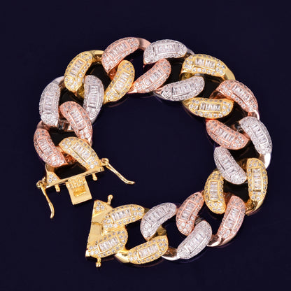 Bling "Tri-Tone" Baguette Bracelet