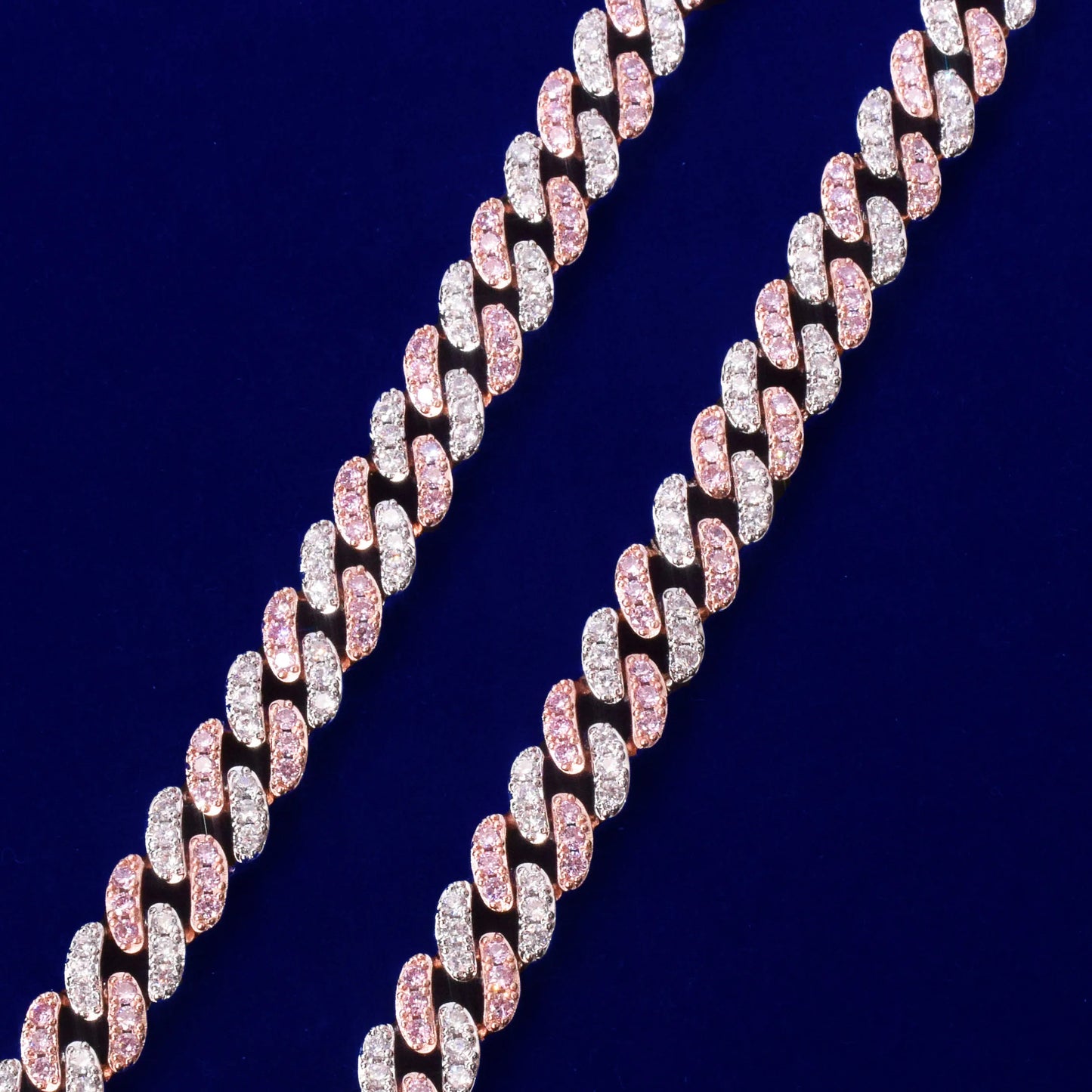 Bling "Pink Tone" Cuban Bracelet