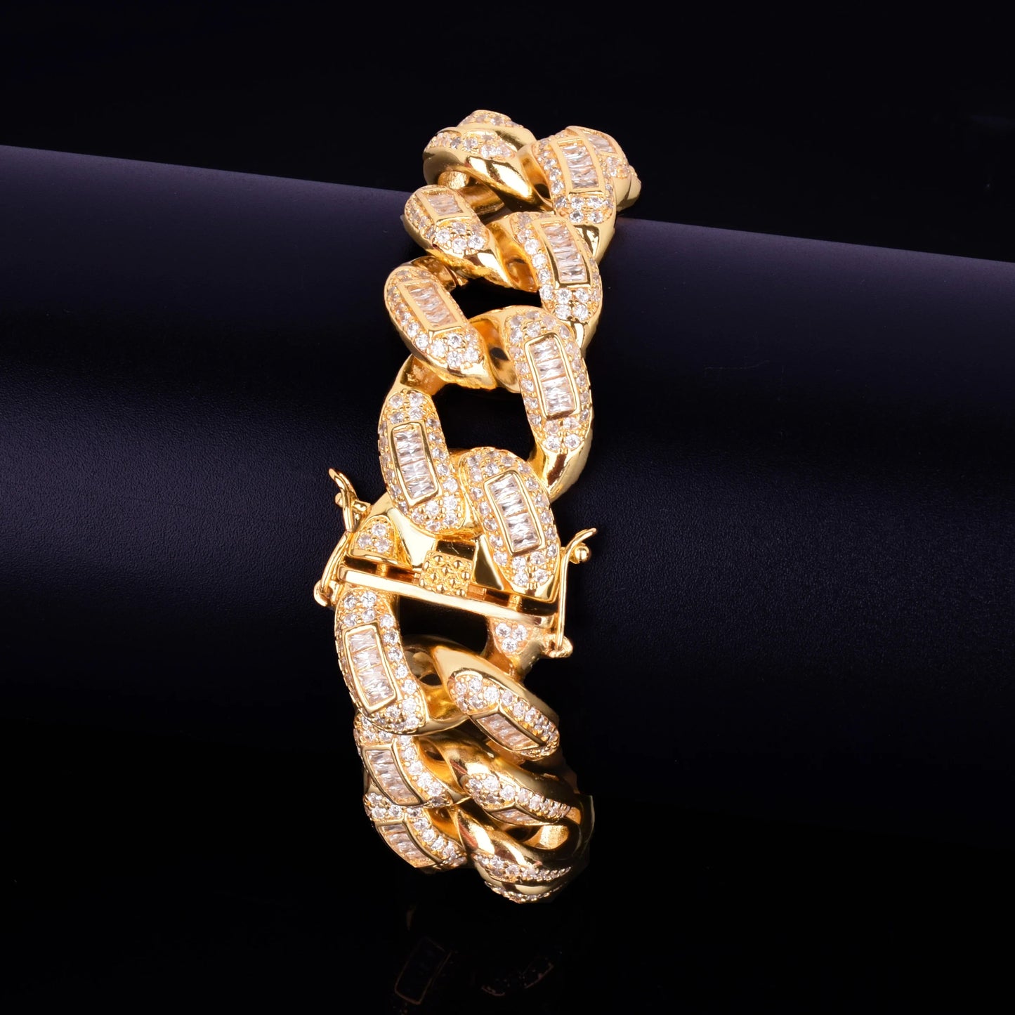 Bling "Cuban" Baguette Bracelet 22mm