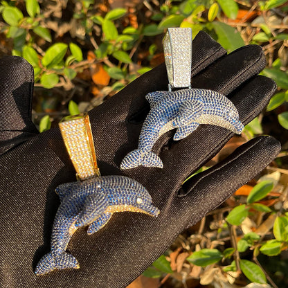 Bling "Blue Dolphin" Pendant