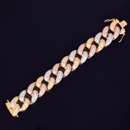 Bling "Tri-Tone" Baguette Bracelet