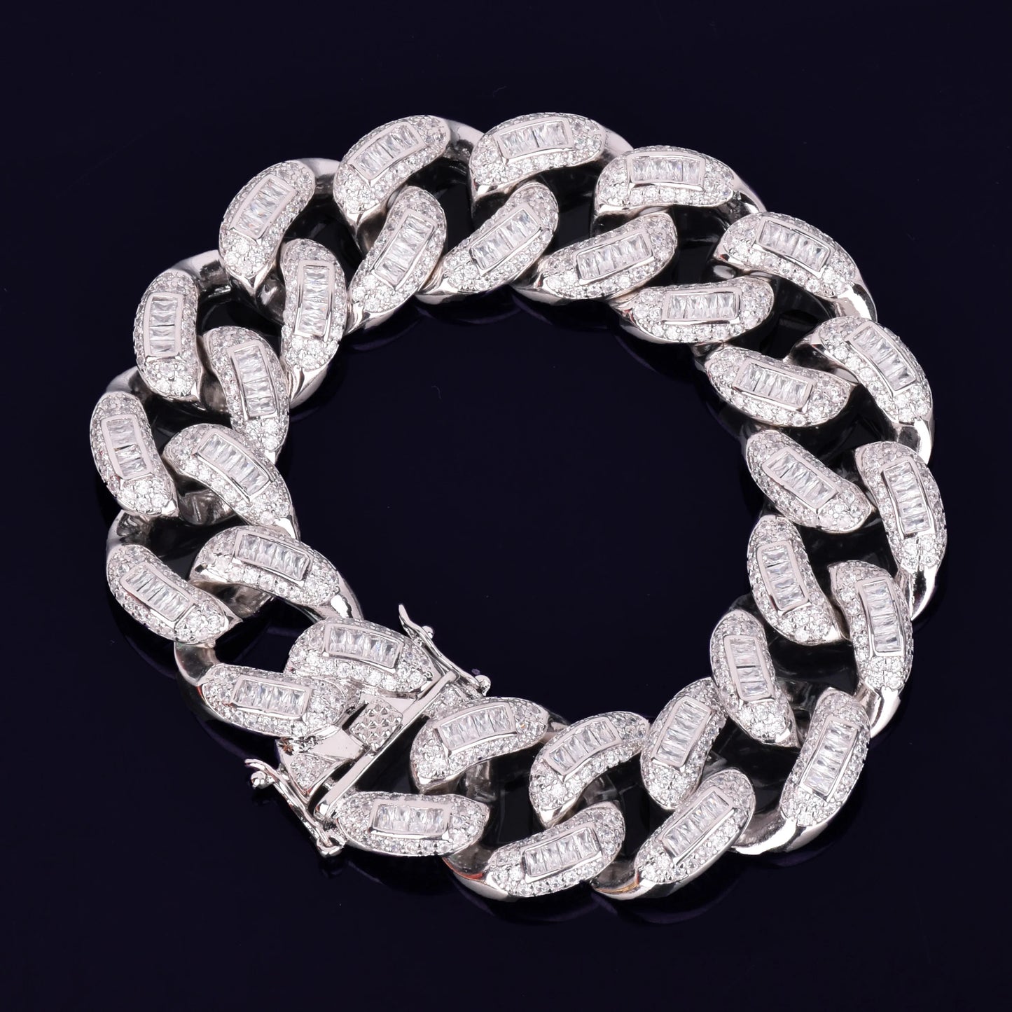 Bling "Cuban" Baguette Bracelet 22mm