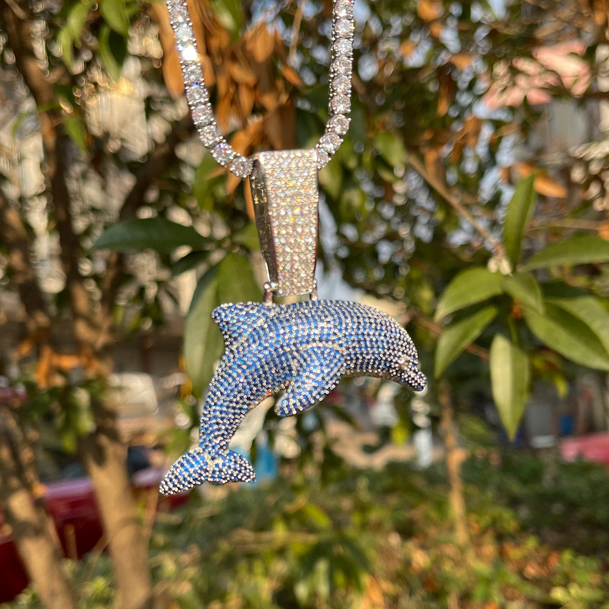 Bling "Blue Dolphin" Pendant