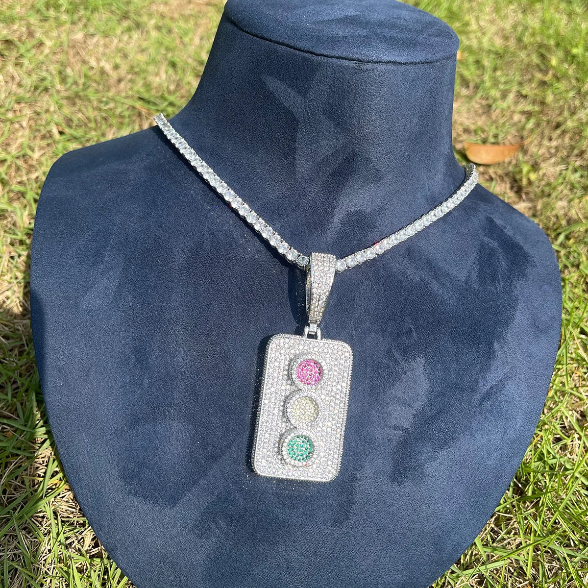 Bling "Traffic Light" Pendant