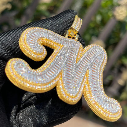Bling "Baguette Initial" Custom Pendant