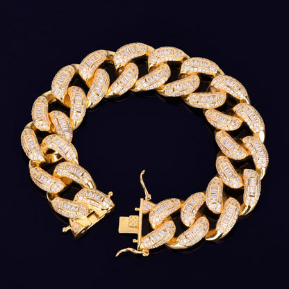 Bling "Cuban" Baguette Bracelet 22mm