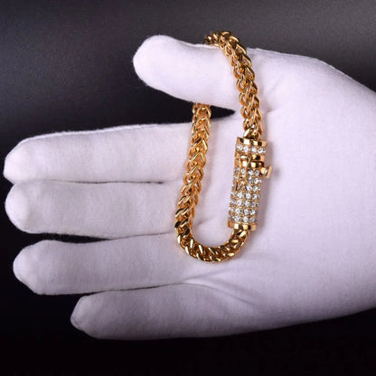 Bling "Box Clasp" Franco 8mm Bracelet