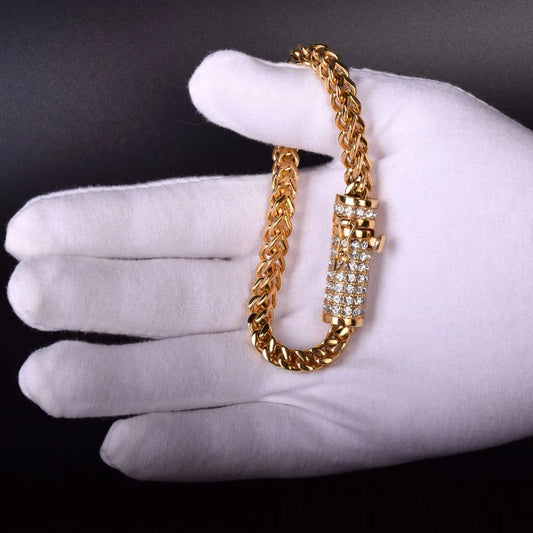 Bling "Box Clasp" Franco 8mm Bracelet