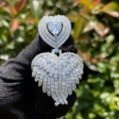 Bling "Feathered Heart" Pendant
