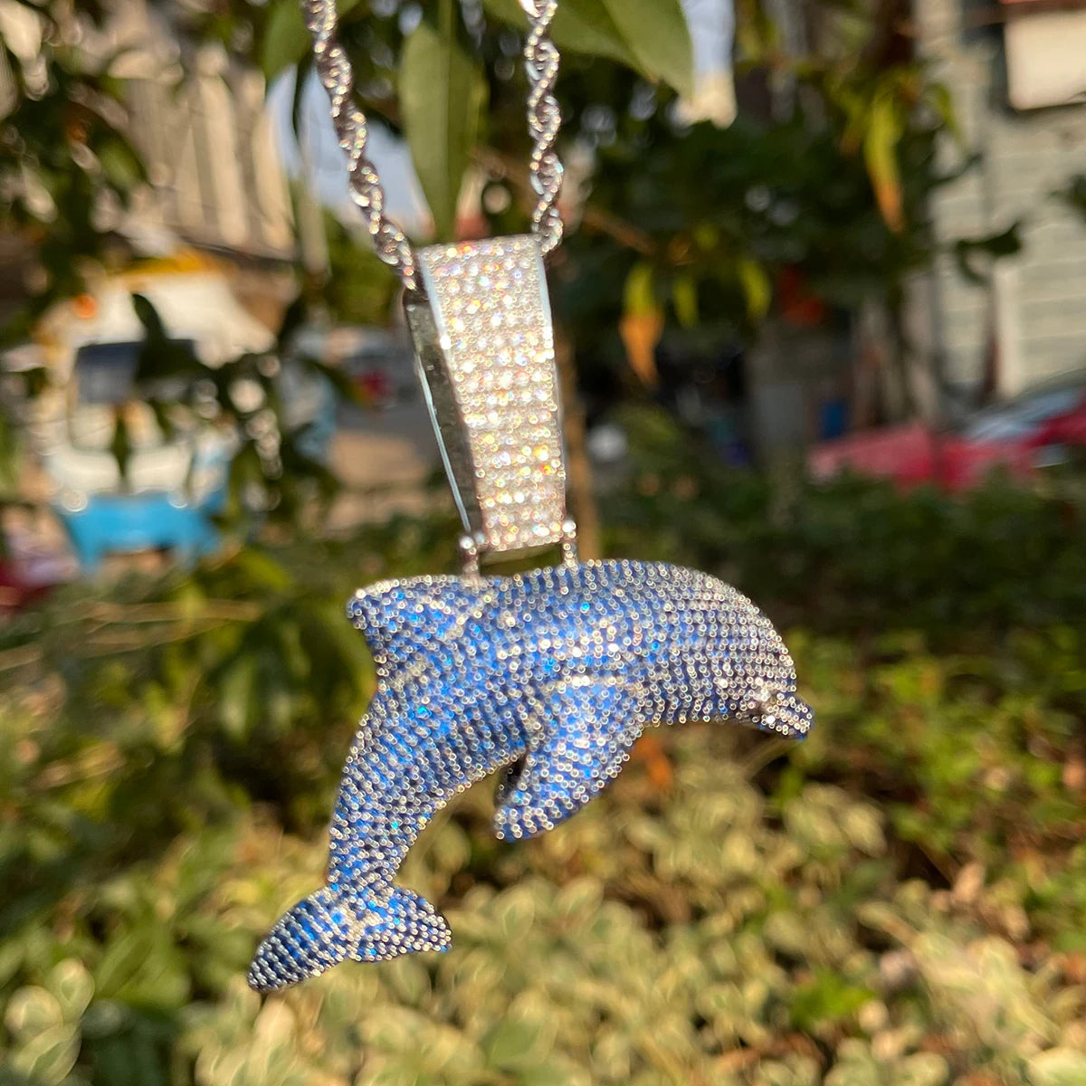 Bling "Blue Dolphin" Pendant