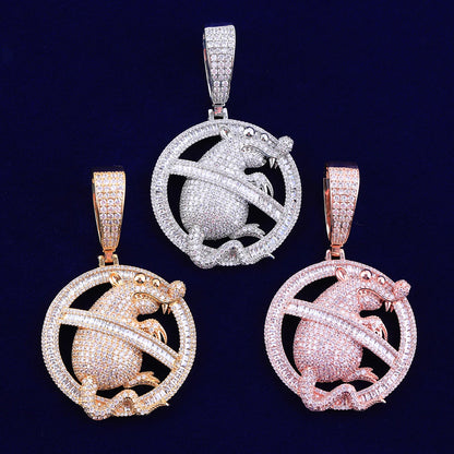 Bling "No Rats Allowed" Pendant