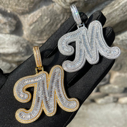 Bling "Baguette Initial" Custom Pendant