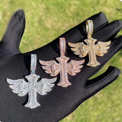 Bling "Winged Cross" Pendant