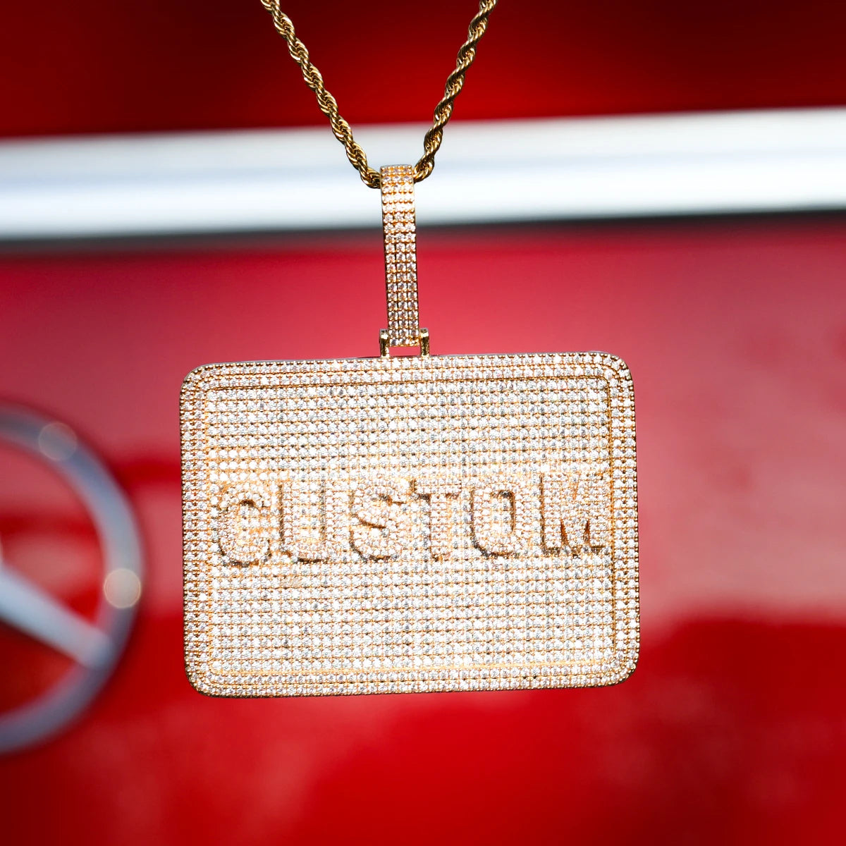 Bling "Plaquette" Custom Pendant