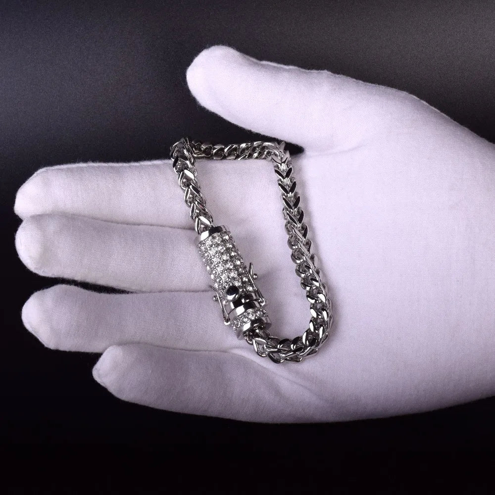 Bling "Box Clasp" Franco 8mm Bracelet