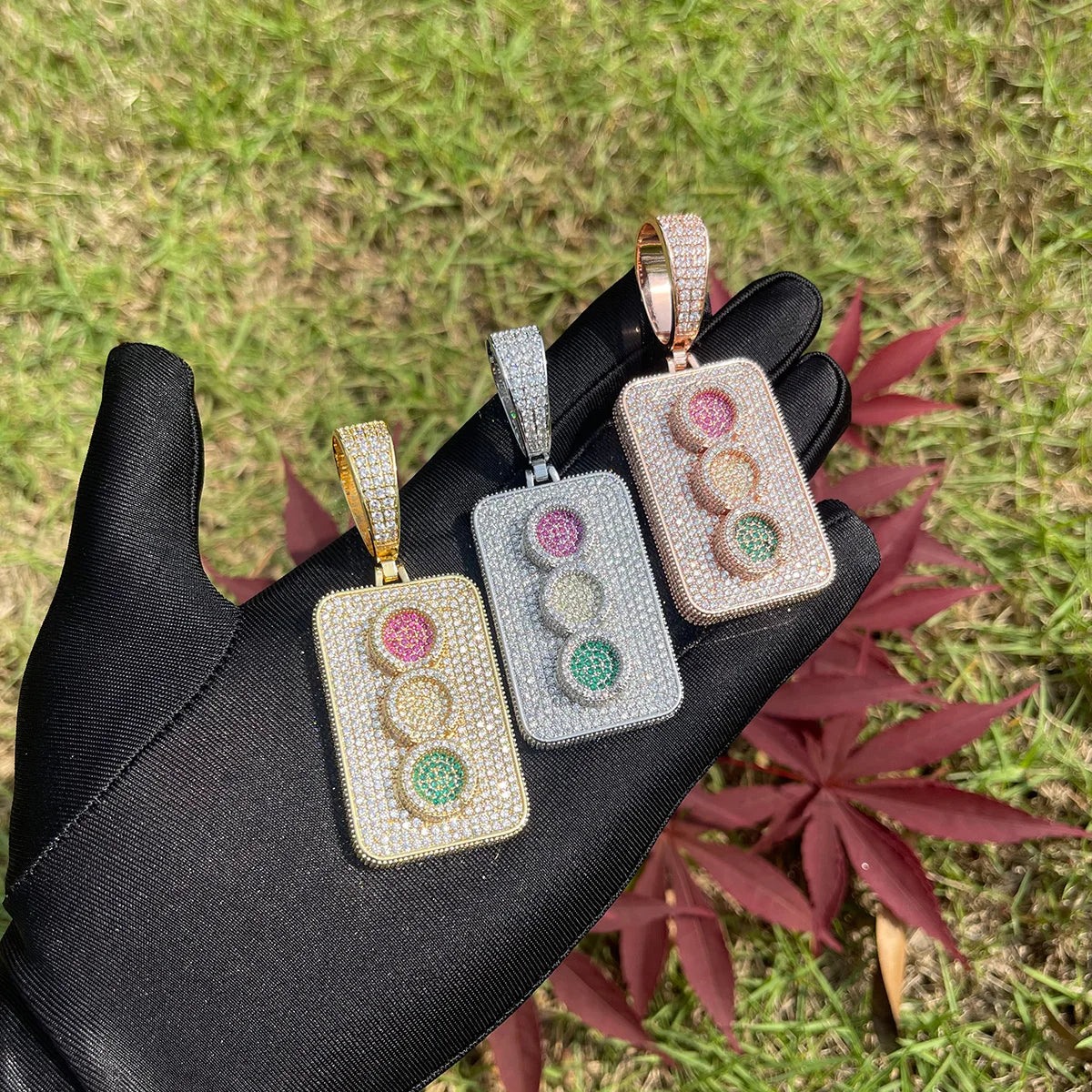 Bling "Traffic Light" Pendant