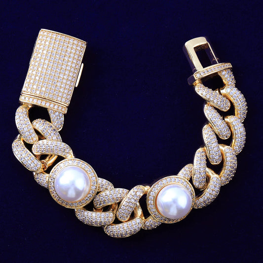 Bling "Pearl" Cuban Bracelet