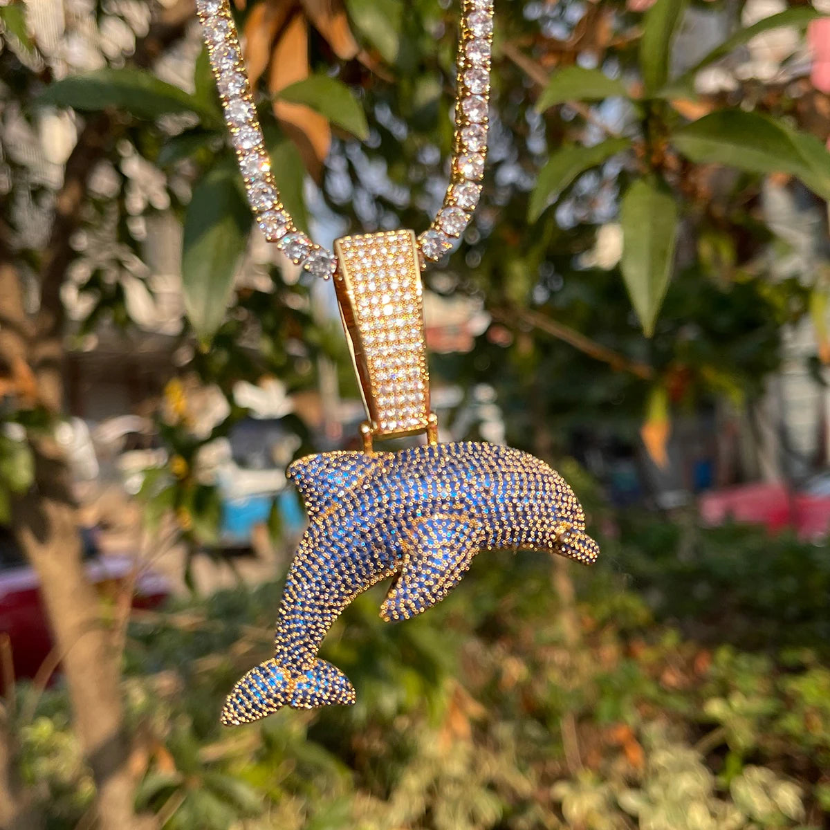 Bling "Blue Dolphin" Pendant