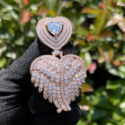 Bling "Feathered Heart" Pendant