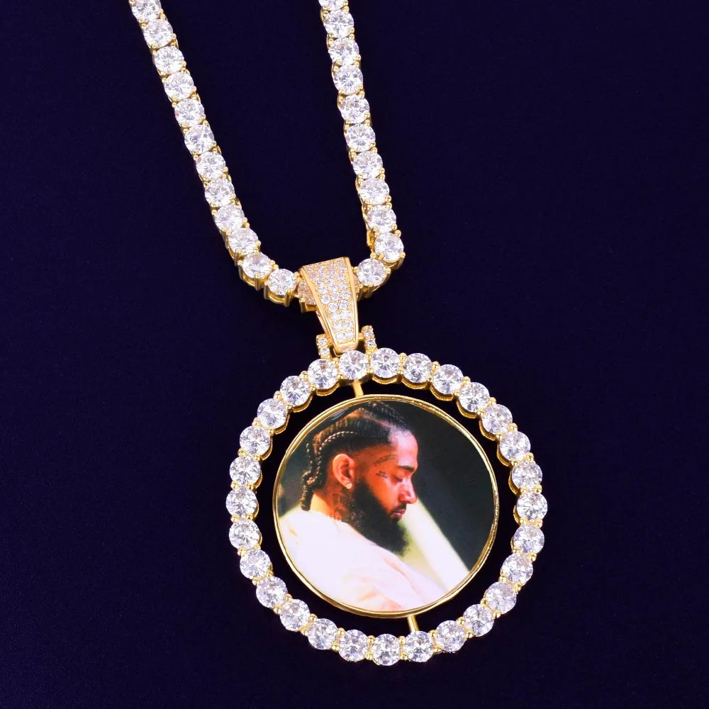 Bling "Spinning Medaillon" Custom Photo