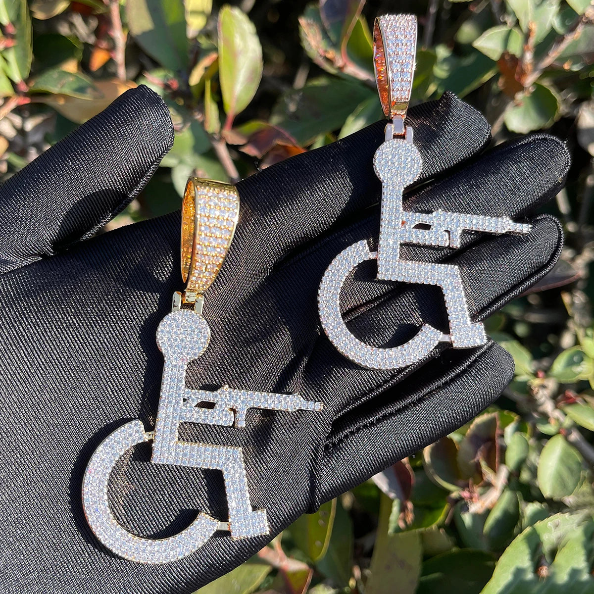 Bling "Wheelchair Shooter" Pendant
