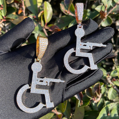Bling "Wheelchair Shooter" Pendant