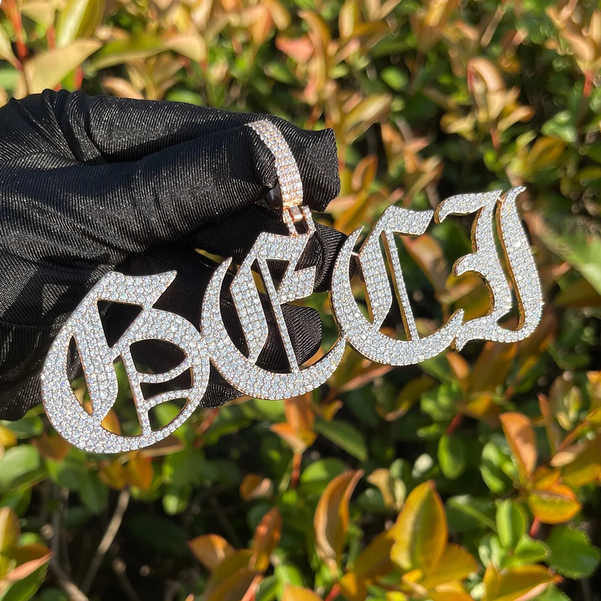 Bling "Old English" Custom Pendant