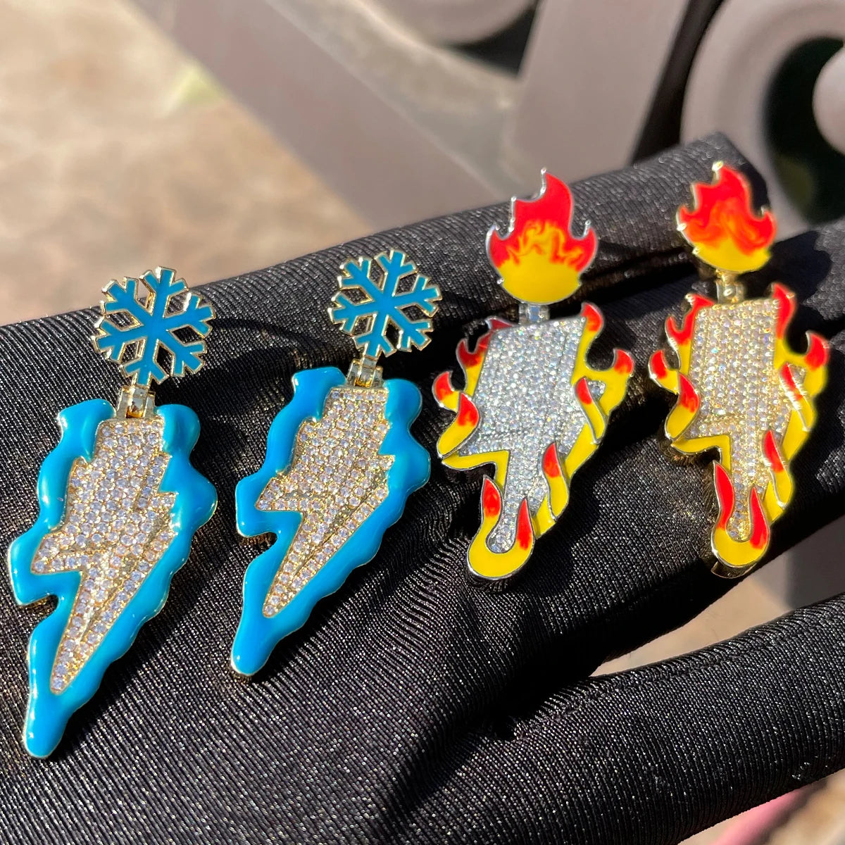 Bling "Snow & Fire Lightning" Pendant