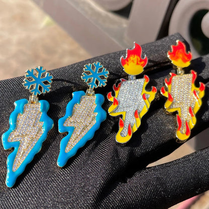 Bling "Snow & Fire Lightning" Pendant