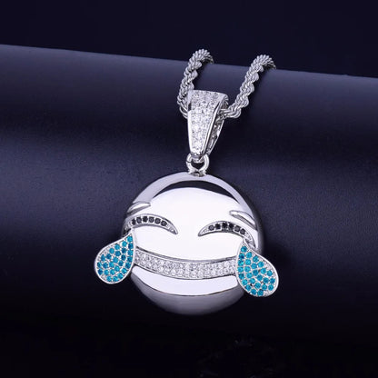 Bling "Laughing Emoji" Pendant