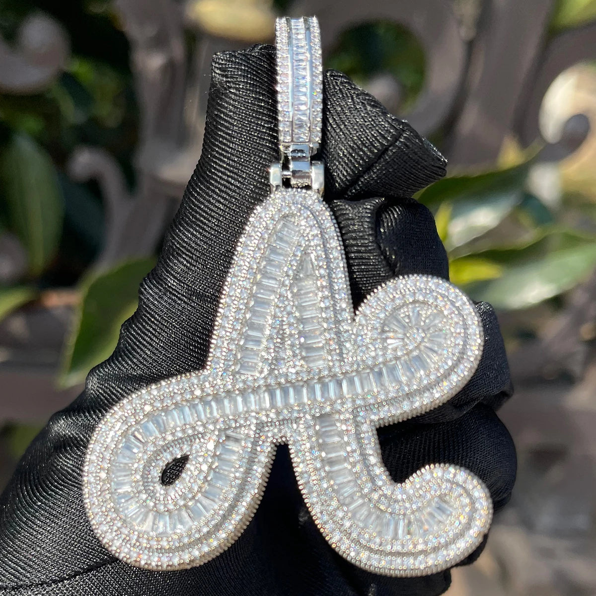 Bling "Baguette Initial" Custom Pendant