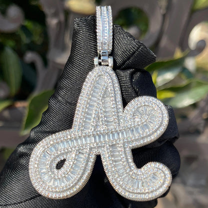 Bling "Baguette Initial" Custom Pendant