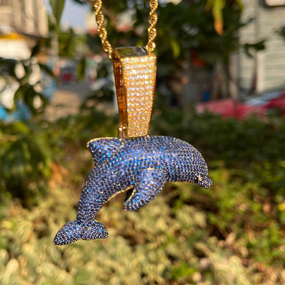 Bling "Blue Dolphin" Pendant