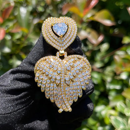 Bling "Feathered Heart" Pendant