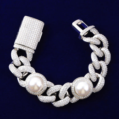 Bling "Pearl" Cuban Bracelet