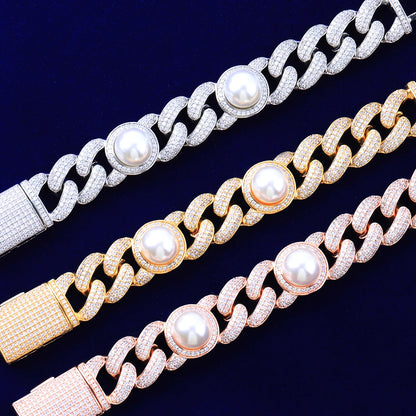Bling "Pearl" Cuban Bracelet