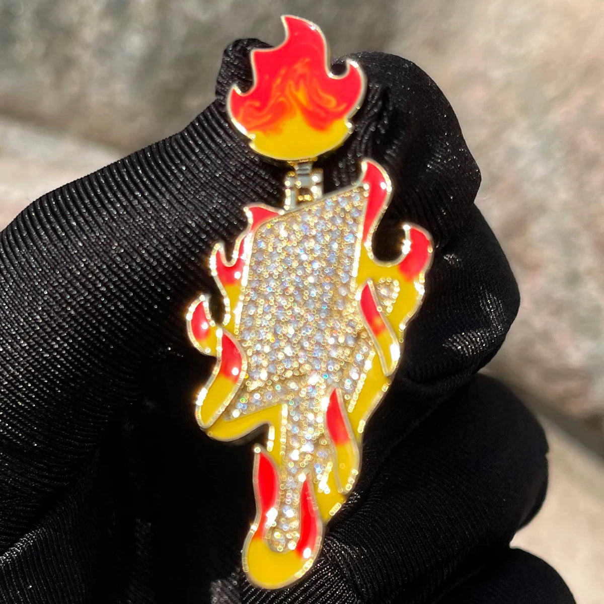Bling "Snow & Fire Lightning" Pendant