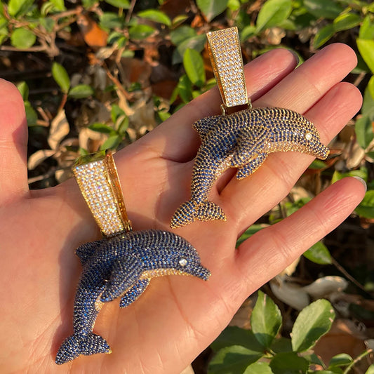 Bling "Blue Dolphin" Pendant