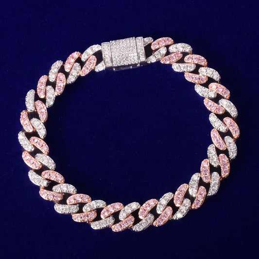 Bling "Pink Tone" Cuban Bracelet