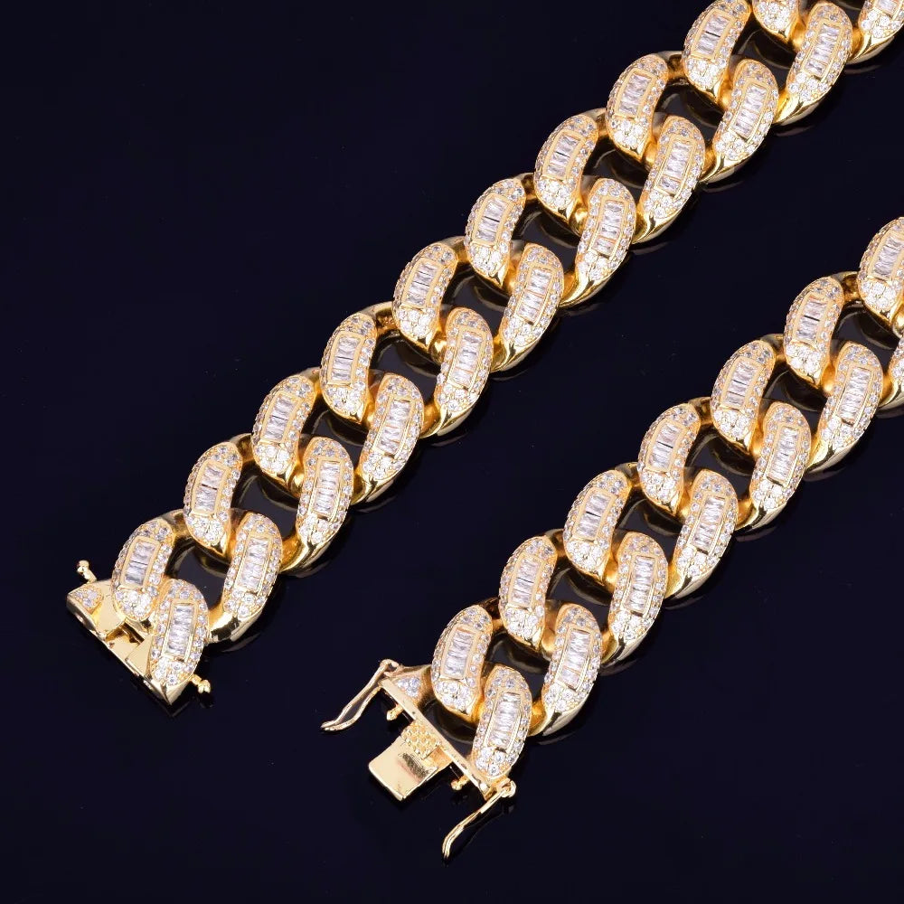 Bling "Cuban" Baguette Bracelet 22mm